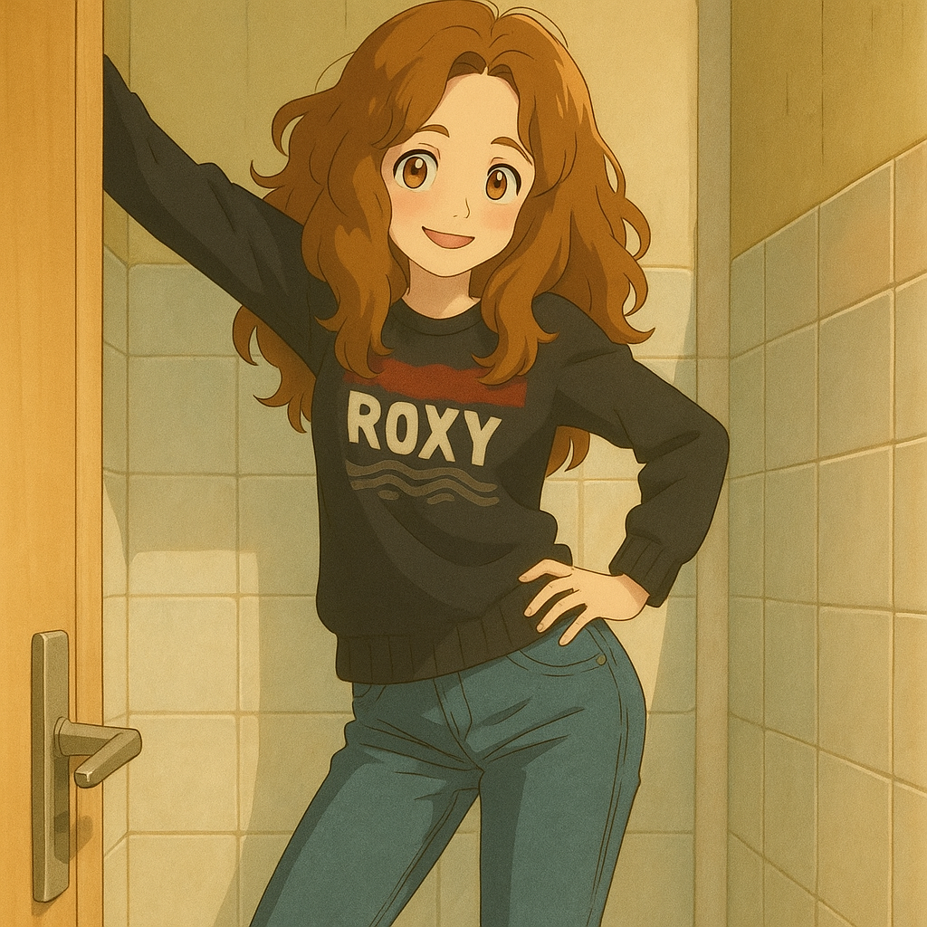Pourriez-vous, je vous prie, transformer cette image en style Ghibli ? 
 On respectera la couleur des yeux qui est NOISETTE clairs s'il vous plait. 