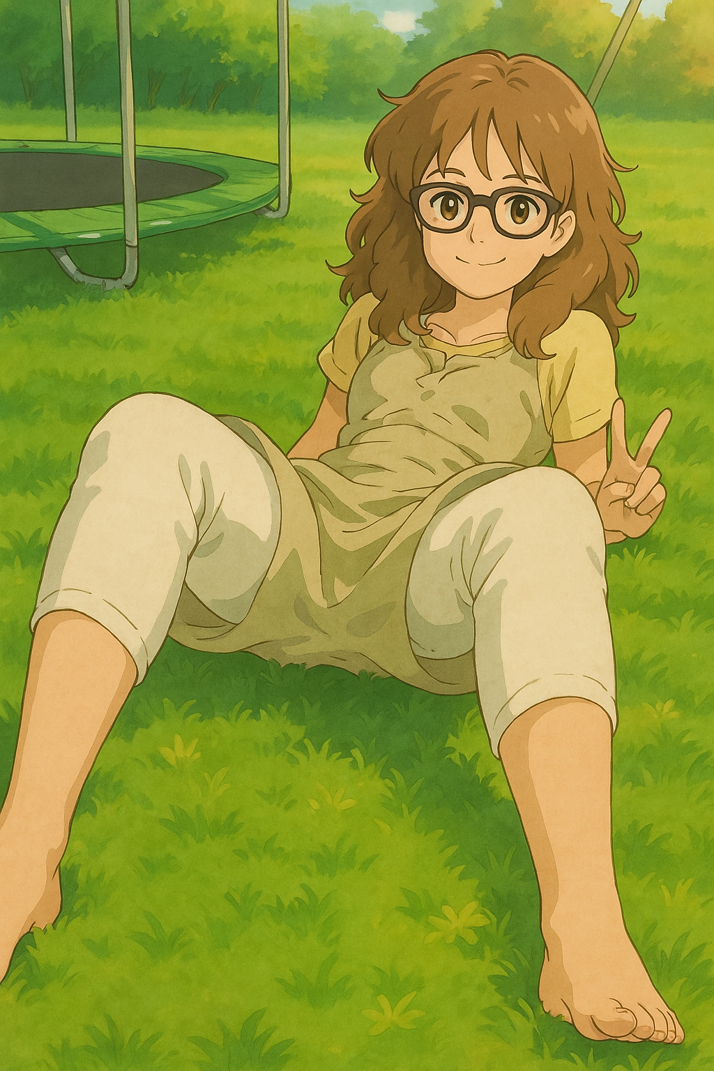 Pourriez-vous, je vous prie, transformer cette image en style Ghibli ? 
On respectera la couleur des yeux qui est NOISETTE clairs s'il vous plait. 
D'avance, merci beaucoup.
