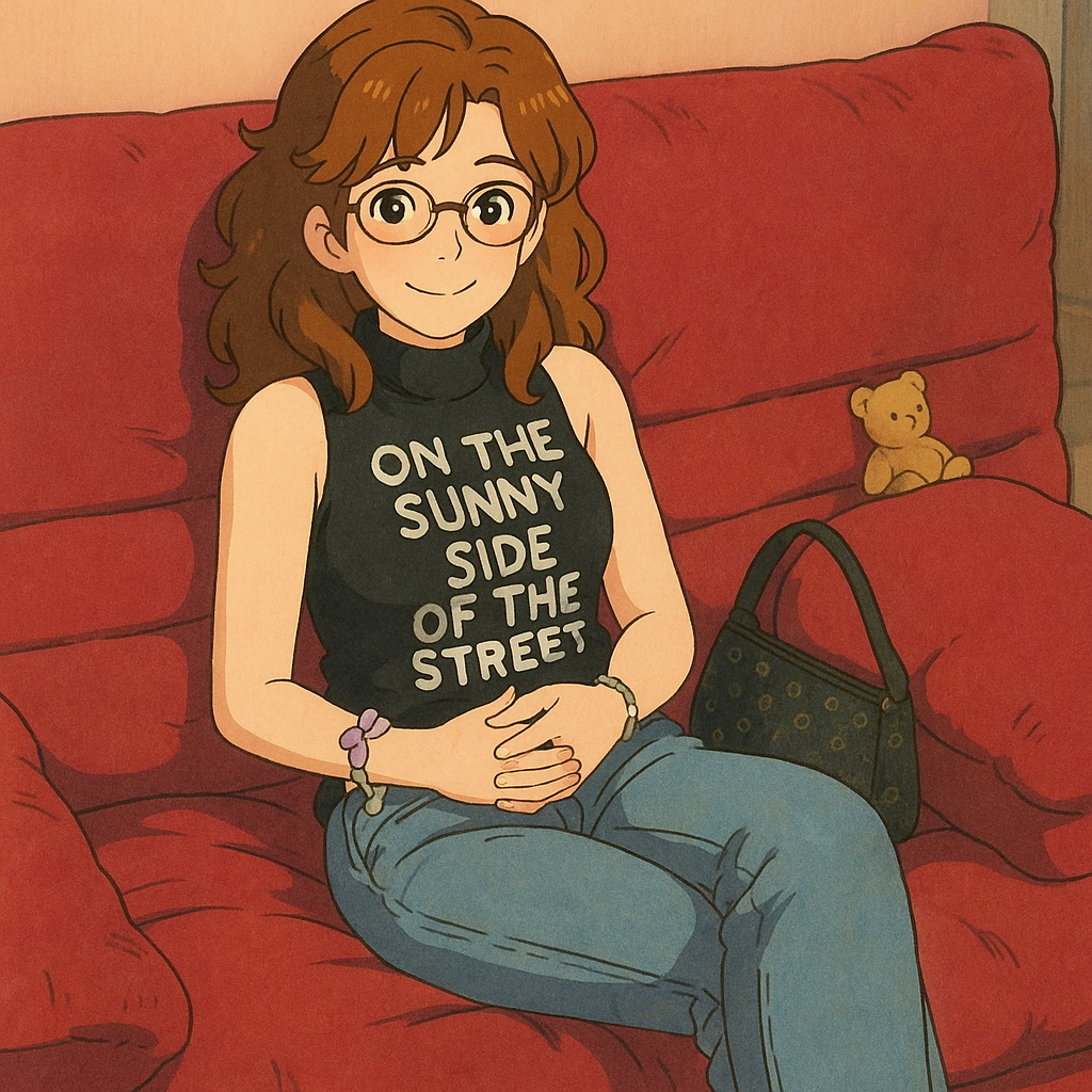 Pourriez-vous, je vous prie, transformer cette image en style Ghibli ? 
Prière de respecter la couleur noisette clairs des yeux et de ne pas oublier les lunettes, s'il vous plaît. 
 D'avance, merci beaucoup.