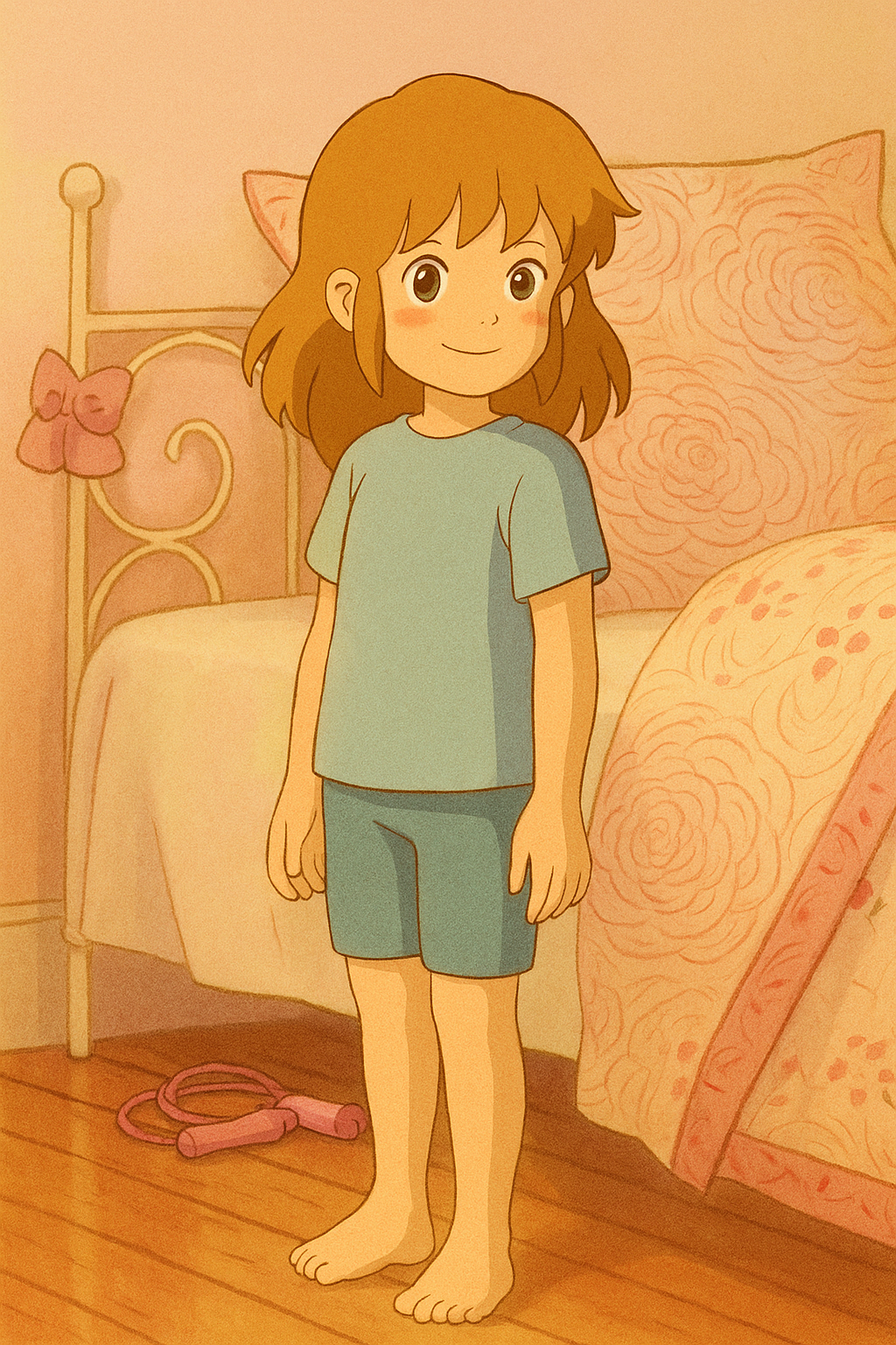 Pourriez-vous, je vous prie, transformer cette image en style Ghibli ? 
 On respectera la couleur des yeux qui est NOISETTE clairs s'il vous plait. 