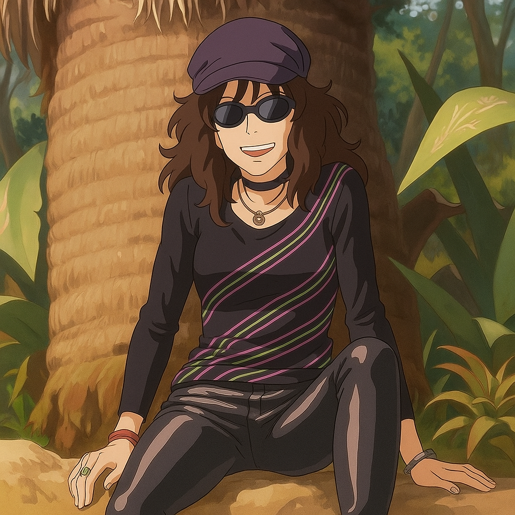 Pourriez-vous, je vous prie, transformer cette image en style Ghibli ?
On respectera:
- La tenue vestimentaire de cette femme au détail près: la même casquette, les mêmes lunettes de soleil, le même haut rayé à manches longues, et le même pantalon ultra moulant noir en sky (avec effet brillant).
- Les détails physiques: même coupe de cheveux longue, ondulée et brune.
On respectera fidèlement aussi la position corporelle ainsi que l'effet ultra moulant du pantalon en sky.
D'avance, merci beaucoup.