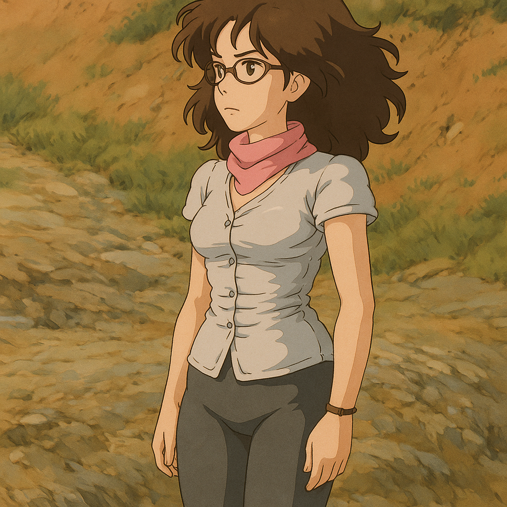 Pourriez-vous, je vous prie, transformer cette image en style Ghbli ?
On respectera:
- La tenue vestimentaire de cette femme au détail près:
Le même gilet gris clair en satin, les mêmes lunettes de vue et le même leggins moulant gris foncé.
On insistera sur le fait de bien restituer l'effet moulant du leggins.
- Les détails physiques:
-> même coupe de cheveux longue, ondulée et châtain, et les mêmes yeux NOISETTE clairs.
On respectera aussi la position corporelle.
D'avance, merci beaucoup.