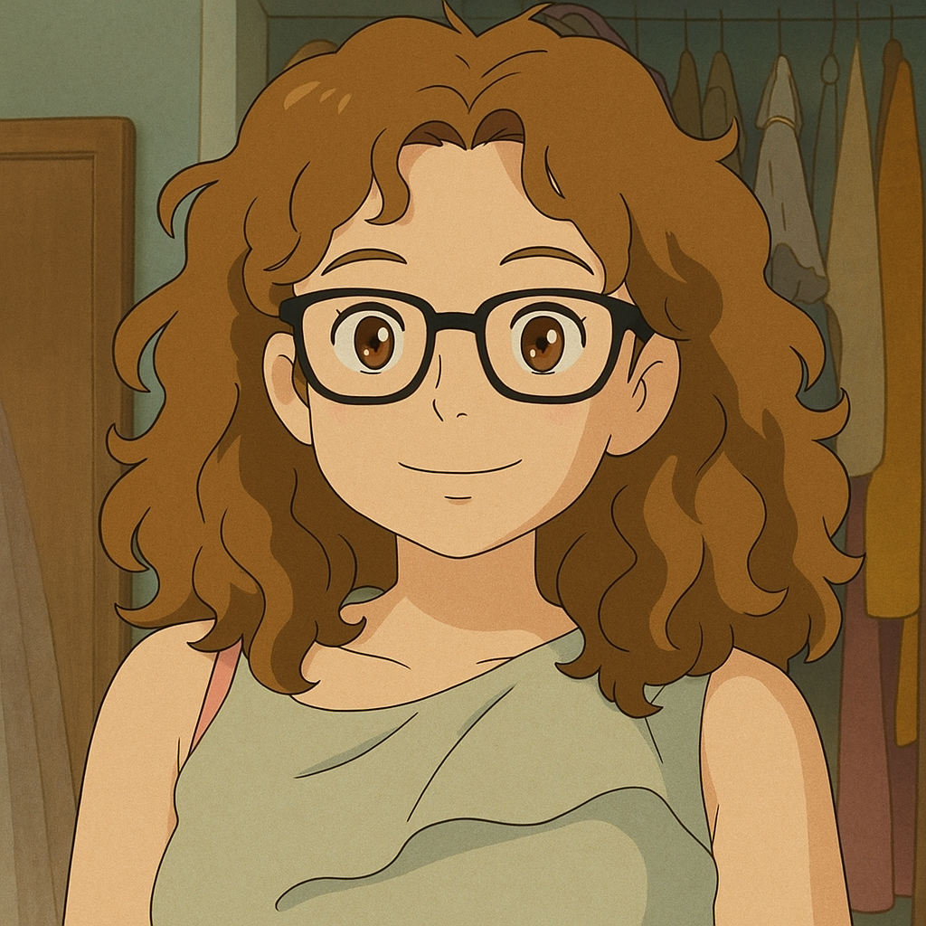 Pourriez-vous, je vous prie, transformer cette image en style Ghibli ? 
On respectera la couleur des yeux qui est NOISETTE clairs, s'il vous plait. 
D'avance, merci beaucoup.
