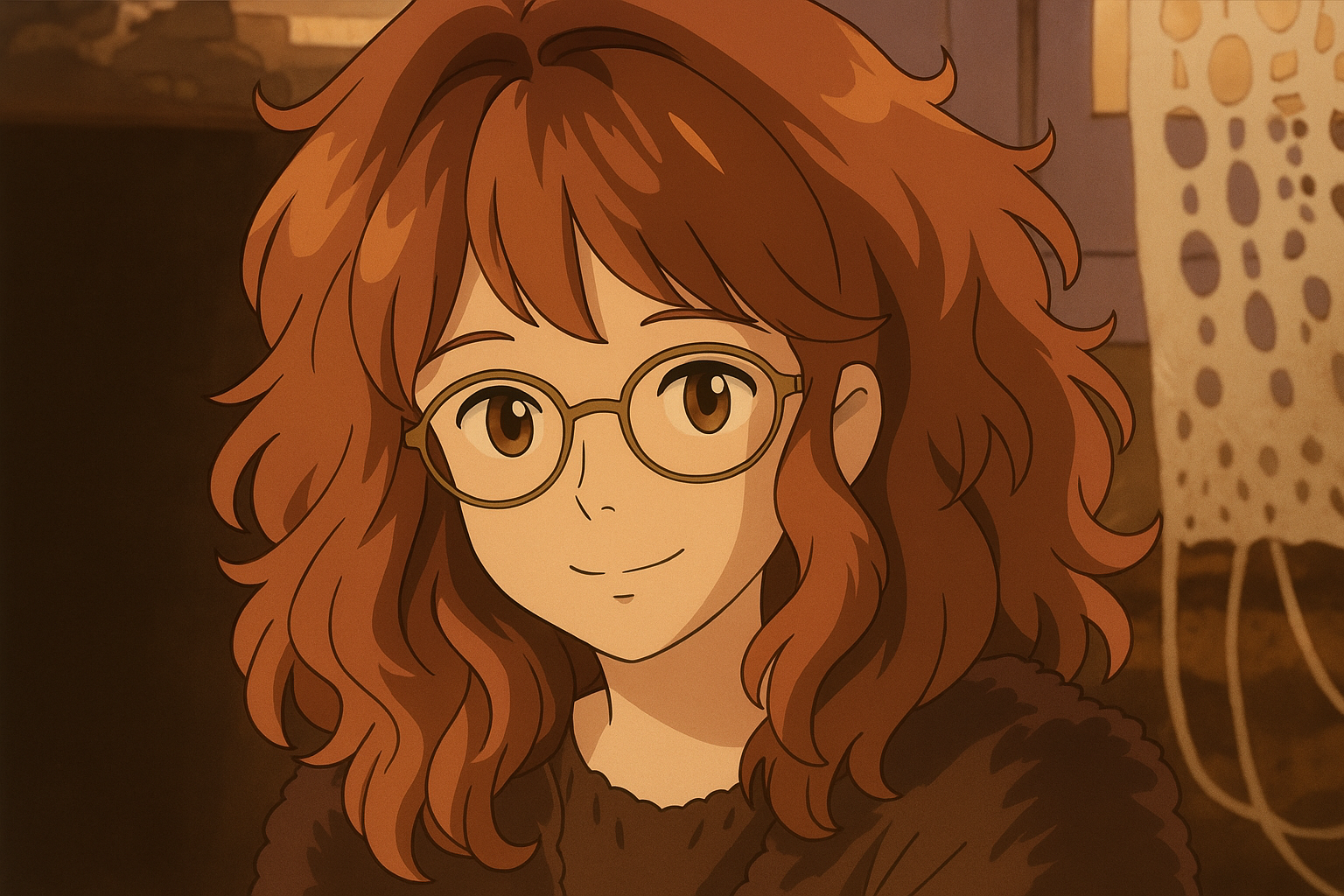 Pourriez-vous, je vous prie, transformer cette image en style Ghibli ? 
 On respectera la couleur des yeux qui est NOISETTE clairs s'il vous plait. 