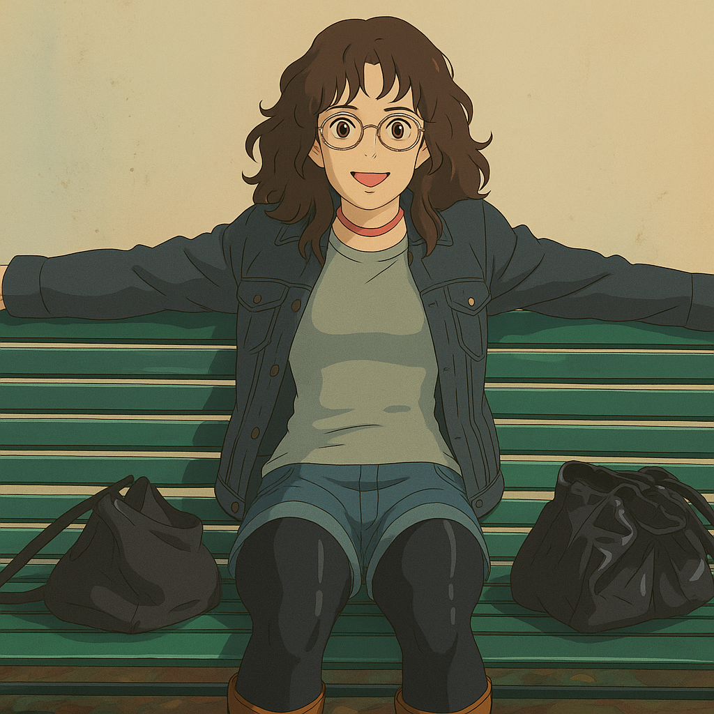 Pourriez-vous, je vous prie, transformer cette image en style Ghbli ?
On respectera:
- La tenue vestimentaire de cette femme au détail près:
La même veste en jean portée sur le même t-shirt gris, les mêmes lunettes de vue et le même short en jean moulant porté par dessus un leggins noir en lycra (effet brillant).
On insistera sur le fait de bien restituer l'effet moulant du short en jean.
- Les détails physiques:
-> même coupe de cheveux longue, ondulée et châtain, et les mêmes yeux NOISETTE clairs.
On respectera aussi la position corporelle.
D'avance, merci beaucoup.