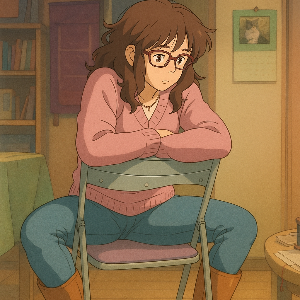 Pourriez-vous, je vous prie, transformer cette image en style Ghbli ?
On respectera:
- La tenue vestimentaire de cette femme au détail près:
Le même pull rose, les mêmes lunettes de vue et le même jean moulant.
On insistera sur le fait de bien restituer l'effet moulant du jean.
- Les détails physiques:
-> même coupe de cheveux longue, ondulée et châtain et les yeux NOISETTE clairs.
On respectera aussi la position corporelle.
D'avance, merci beaucoup.