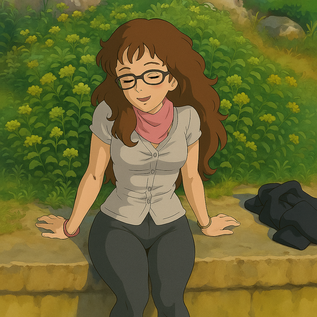 Pourriez-vous, je vous prie, transformer cette image en style Ghbli ?
On respectera:
- La tenue vestimentaire de cette femme au détail près:
Le même gilet gris clair en satin, les mêmes lunettes de vue et le même leggins moulant gris foncé.
On insistera sur le fait de bien restituer l'effet moulant du leggins.
- Les détails physiques:
-> même coupe de cheveux longue, ondulée et châtain, et les mêmes yeux NOISETTE clairs.
On respectera aussi la position corporelle.
D'avance, merci beaucoup.