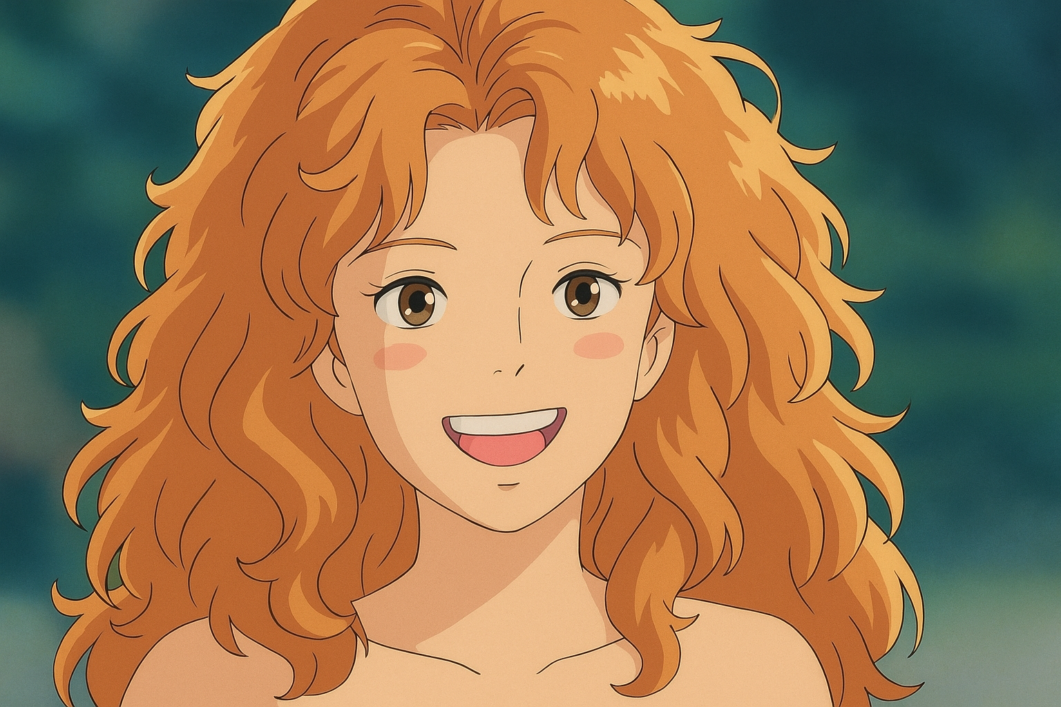 Pourriez-vous, je vous prie, transformer cette image en style Ghibli ? 
On respectera la couleur des yeux qui est NOISETTE clairs s'il vous plait. 
D'avance, merci beaucoup.
