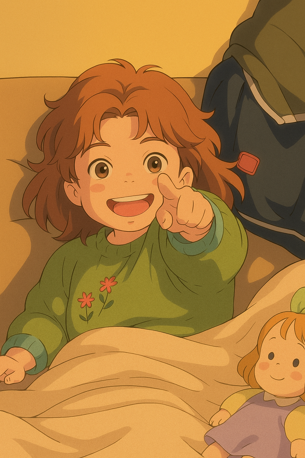 Pourriez-vous, je vous prie, transformer cette image en style Ghibli ? 
 On respectera la couleur des yeux qui est NOISETTE clairs s'il vous plait. 