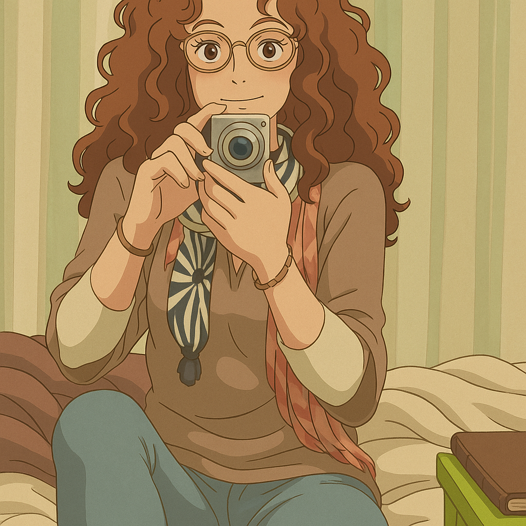 Pourriez-vous, je vous prie, transformer cette image en style Ghibli ?
On respectera:
- La tenue vestimentaire de cette femme au détail près: les mêmes lunettes de vue, le même pull beige à manche mi-longues porté sur un t-shirt blanc à manches longues, et le même jean ultra moulant.
- Les détails physiques: même coupe de cheveux longue, ondulée et châtain et les mêmes yeux NOISETTE clairs.
On respectera fidèlement aussi la position corporelle ainsi que l'effet ultra moulant du jean.
D'avance, merci beaucoup.