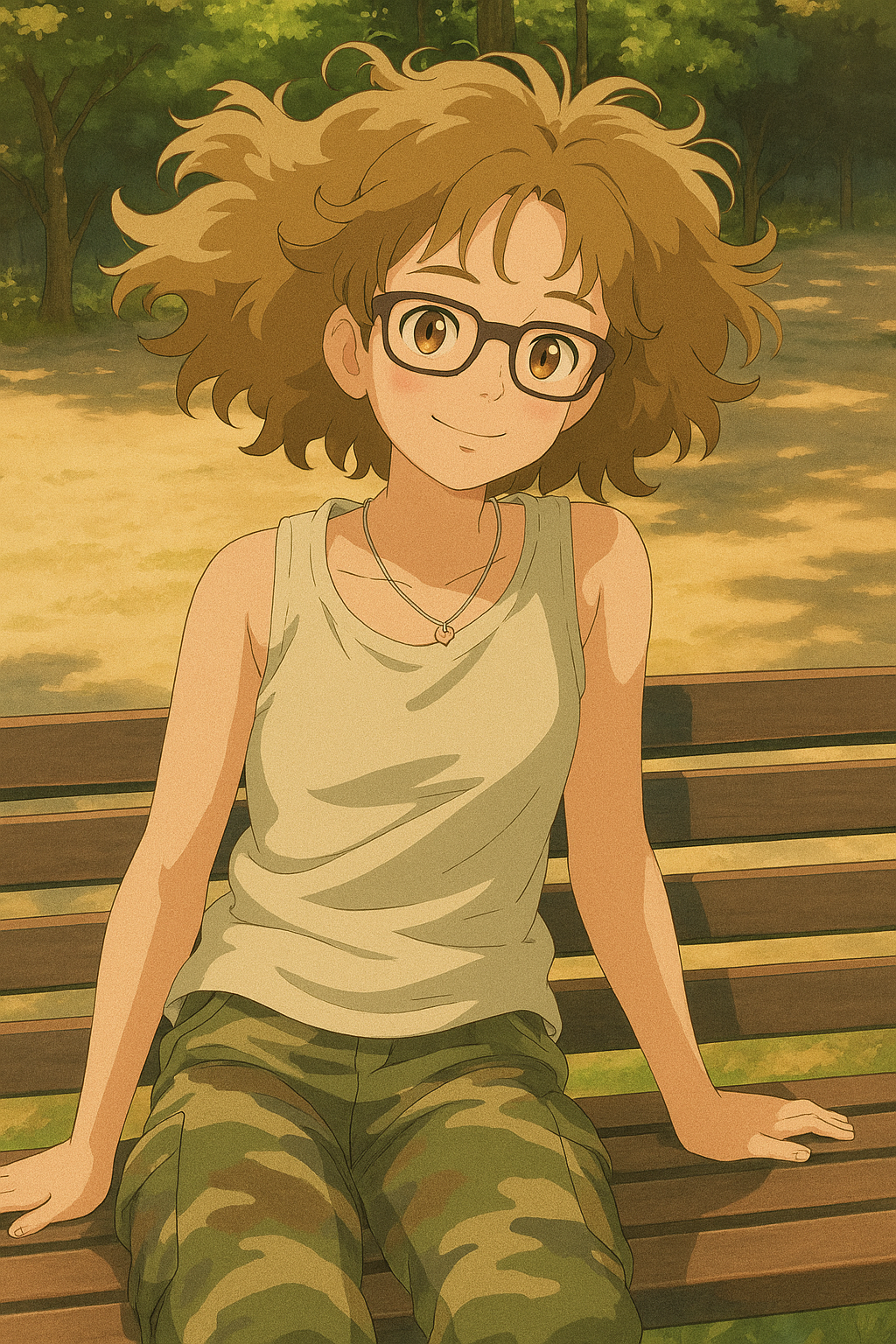 Pourriez-vous, je vous prie, transformer cette image en style Ghibli ? 
On respectera la couleur des yeux qui est NOISETTE clairs s'il vous plait. 
D'avance, merci beaucoup.
