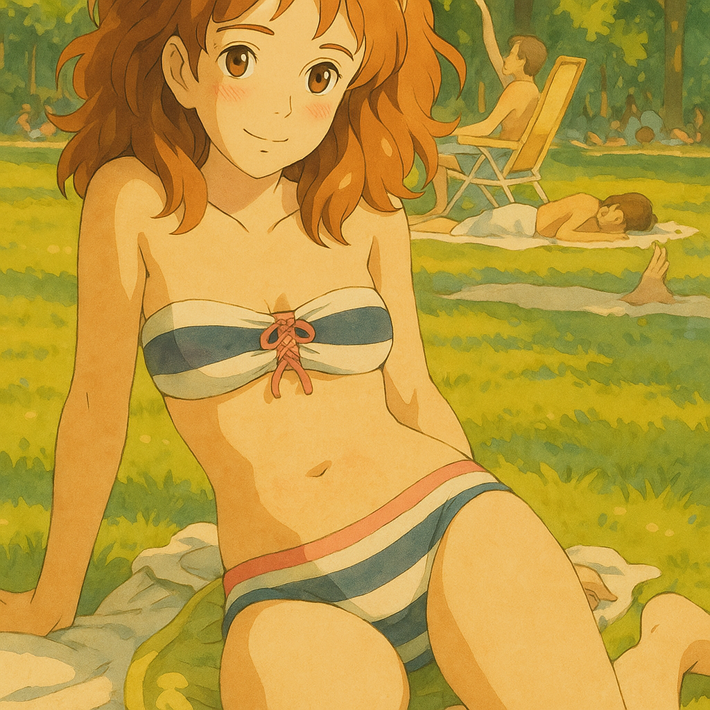 Pourriez-vous, je vous prie, transformer cette image en style Ghibli ? 
 On respectera fidèlement la couleur des yeux qui est NOISETTE clairs, s'il vous plaît.
D'avance, merci beaucoup.