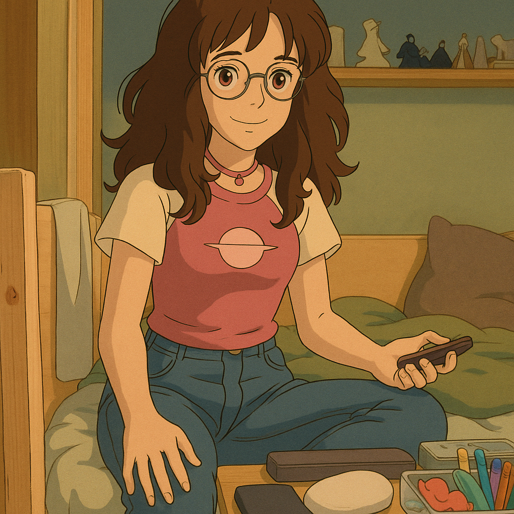 Pourriez-vous, je vous prie, transformer cette image en style Ghbli ?
On respectera:
- La tenue vestimentaire de cette femme au détail près:
Le même t-shirt rose à manches courtes blanches, les mêmes lunettes de vue et le même jean ultra moulant.
On insistera sur le fait de bien restituer l'effet ultra moulant du jean.
- Les détails physiques:
-> même coupe de cheveux longue, ondulée et châtain, et les mêmes yeux NOISETTE clairs.
On respectera aussi la position corporelle.
D'avance, merci beaucoup.