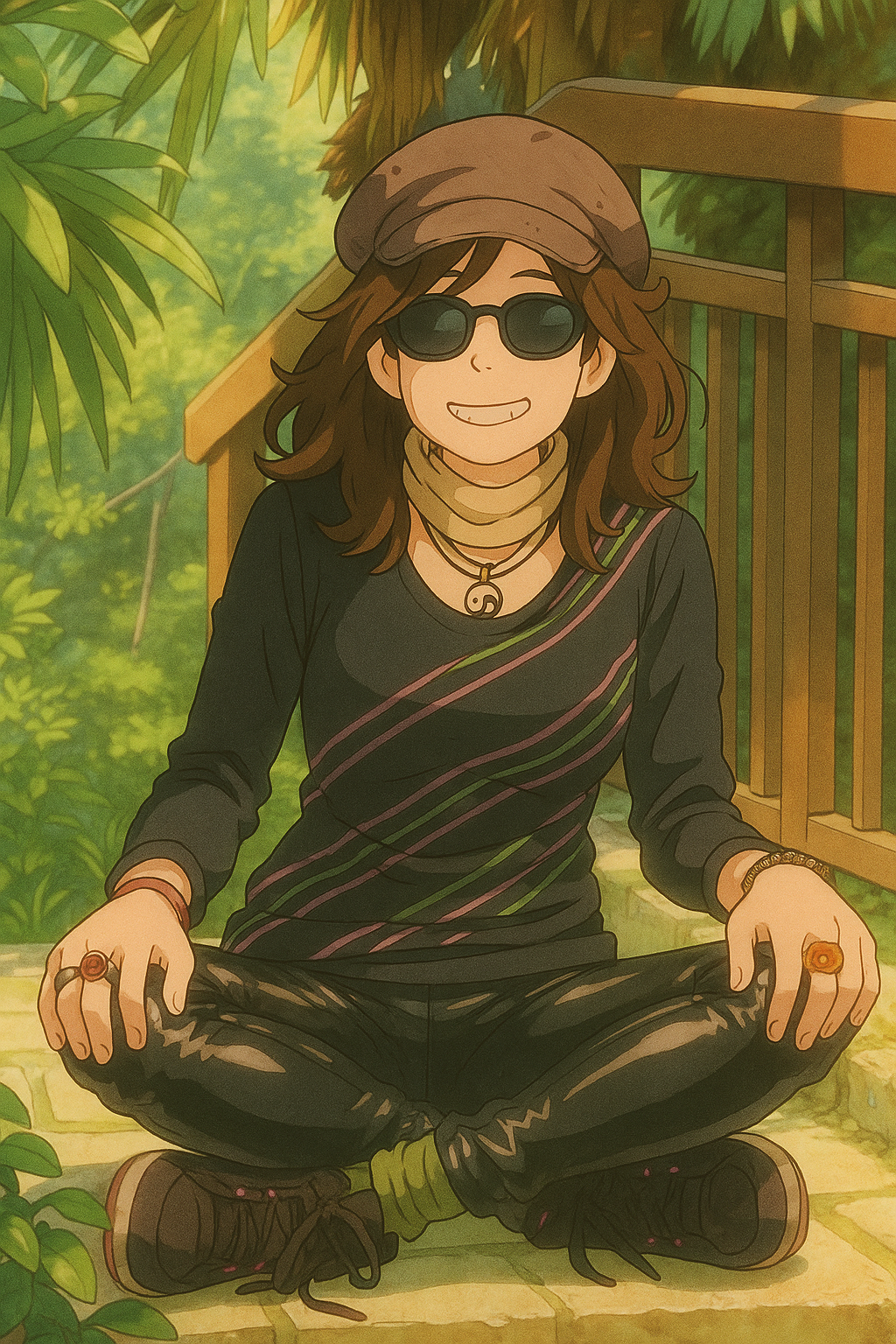 Pourriez-vous, je vous prie, transformer cette image en style Ghibli ?
On respectera:
- La tenue vestimentaire de cette femme au détail près: la même casquette, les mêmes lunettes de soleil, le même haut rayé à manches longues, et le même pantalon ultra moulant noir en sky (avec effet brillant).
- Les détails physiques: même coupe de cheveux longue, ondulée et brune.
On respectera fidèlement aussi la position corporelle ainsi que l'effet ultra moulant du pantalon en sky.
D'avance, merci beaucoup.