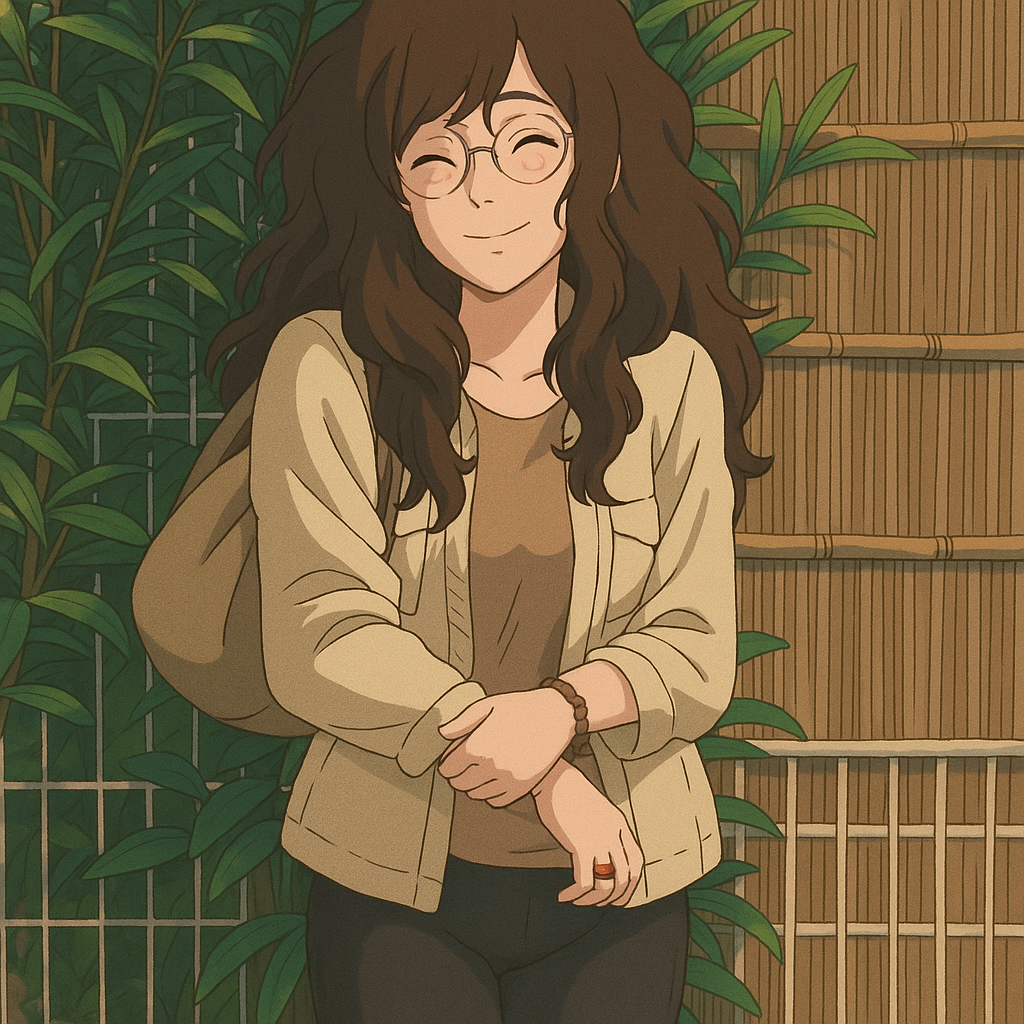 Pourriez-vous, je vous prie, transformer cette image en style Ghibli ?
On respectera:
- La tenue vestimentaire de cette femme au détail près: la même veste blanc crème portée par-dessus le même pull beige, les mêmes lunettes de vue et le même leggins moulant noir à texture mate.
- Les détails physiques: même coupe de cheveux longue, ondulée et châtain et les mêmes yeux NOISETTE clairs.
On respectera fidèlement aussi la position corporelle ainsi que l'effet ultra moulant du leggins.
D'avance, merci beaucoup.