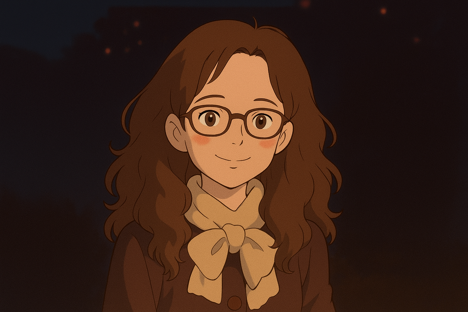 Pourriez-vous, je vous prie, transformer cette image en style Ghibli ? 
 On respectera la couleur des yeux qui est NOISETTE clairs s'il vous plait. 