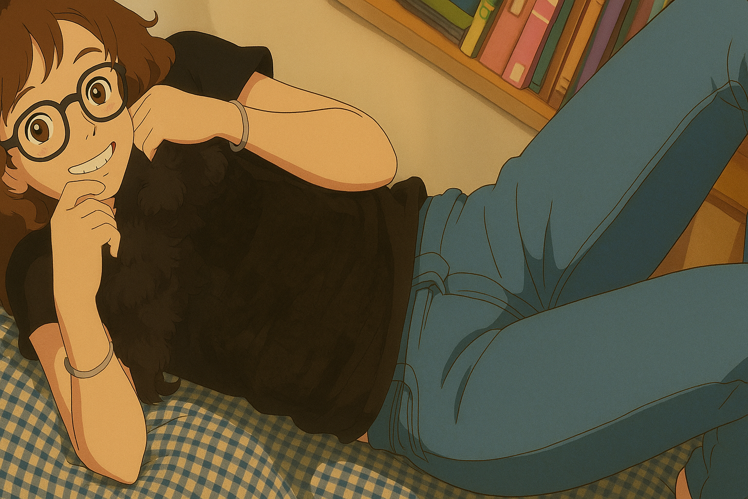 Pourriez-vous, je vous prie, transformer cette image en style Ghibli ? 
On respectera la couleur des yeux qui est NOISETTE clairs s'il vous plait. 
D'avance, merci beaucoup.
