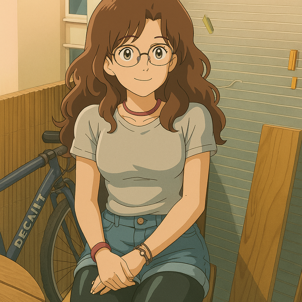 Pourriez-vous, je vous prie, transformer cette image en style Ghbli ?
On respectera:
- La tenue vestimentaire de cette femme au détail près:
Le même t-shirt gris, les mêmes lunettes de vue et le même short en jean moulant porté par dessus un leggins noir en lycra (effet brillant).
On insistera sur le fait de bien restituer l'effet moulant du short en jean.
- Les détails physiques:
-> même coupe de cheveux longue, ondulée et châtain, et les mêmes yeux NOISETTE clairs.
On respectera aussi la position corporelle.
D'avance, merci beaucoup.