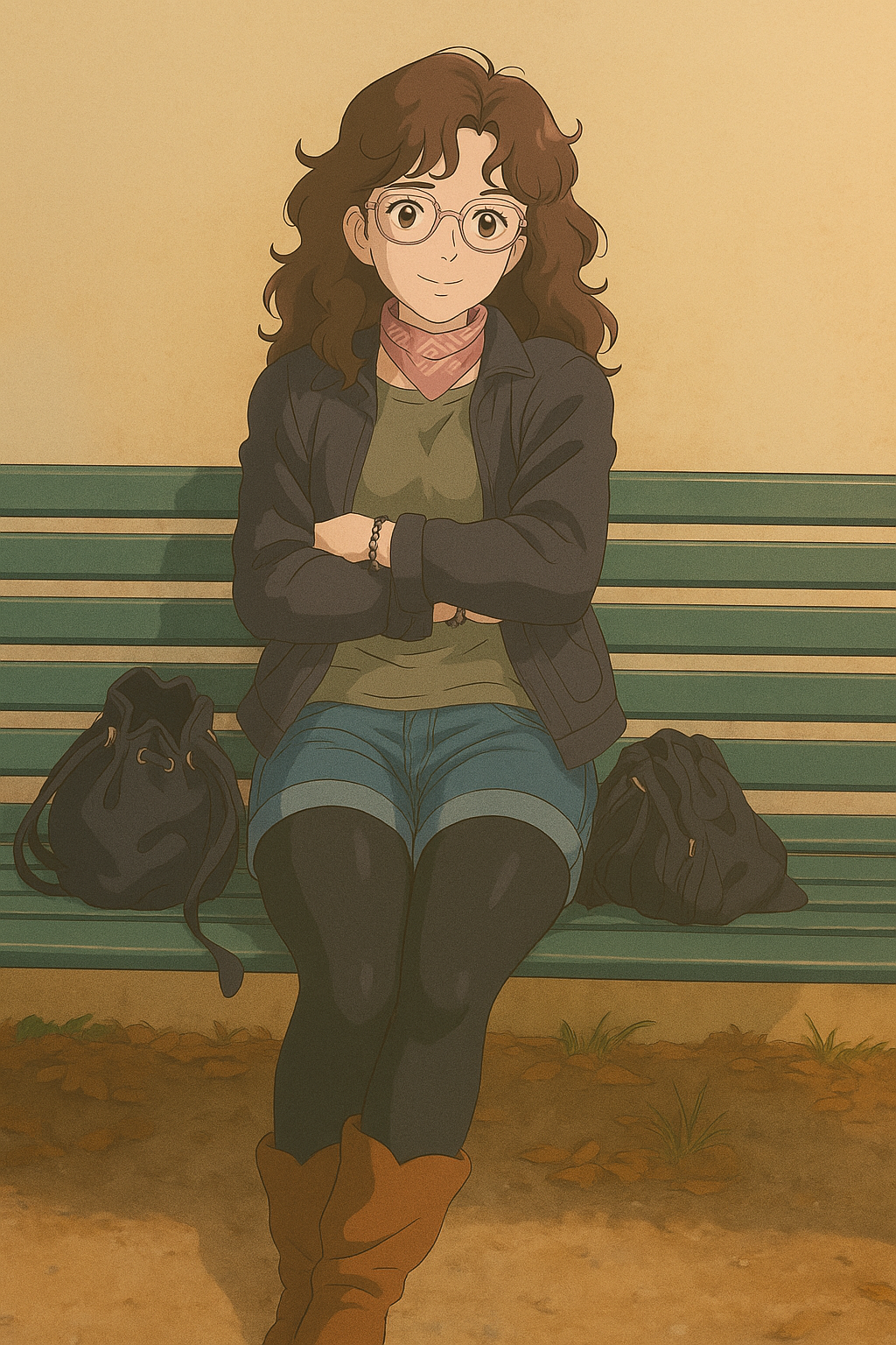 Pourriez-vous, je vous prie, transformer cette image en style Ghbli ?
On respectera:
- La tenue vestimentaire de cette femme au détail près:
La même veste en jean portée sur le même t-shirt gris, les mêmes lunettes de vue et le même short en jean moulant porté par dessus un leggins noir en lycra (effet brillant).
On insistera sur le fait de bien restituer l'effet moulant du short en jean.
- Les détails physiques:
-> même coupe de cheveux longue, ondulée et châtain, et les mêmes yeux NOISETTE clairs.
On respectera aussi la position corporelle.
D'avance, merci beaucoup.