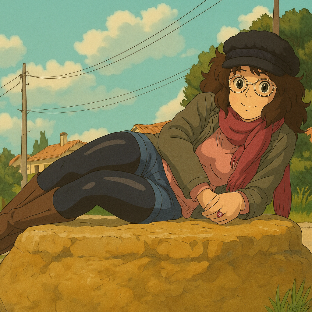 Pourriez-vous, je vous prie, transformer cette image en style Ghibli ?
On respectera:
- La tenue vestimentaire de cette femme au détail près: les mêmes lunettes de vue, la même veste grise portée sur le même pull rose, le même foulard et le même short en jean ultra moulant porté sur un leggins noir en lycra (effet brillant).
- Les détails physiques: même coupe de cheveux longue, ondulée et châtain et les mêmes yeux NOISETTE clairs.
On respectera fidèlement aussi la position corporelle ainsi que l'effet ultra moulant du jean.
D'avance, merci beaucoup.