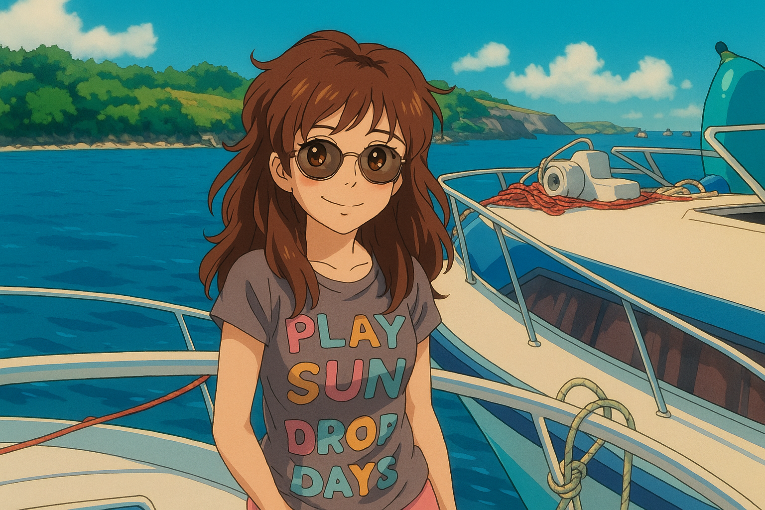 Pourriez-vous, je vous prie, transformer cette image en style Ghibli ? 
On respectera la couleur des yeux qui est NOISETTE clairs s'il vous plait. 
D'avance, merci beaucoup.
