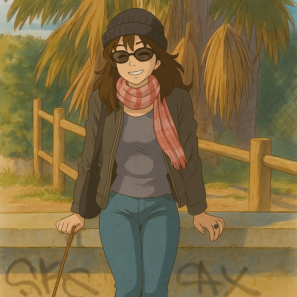 Pourriez-vous, je vous prie, transformer cette image en style Ghibli ?
On respectera:
- La tenue vestimentaire de cette femme au détail près: la même veste grise portée sur le même t-shirt gris, le même foulard, les mêmes lunettes de soleil, le même jean moulant.
- Les détails physiques: même coupe de cheveux longue, ondulée et châtain.
On respectera fidèlement aussi la position corporelle ainsi que l'effet moulant du jean.
D'avance, merci beaucoup.