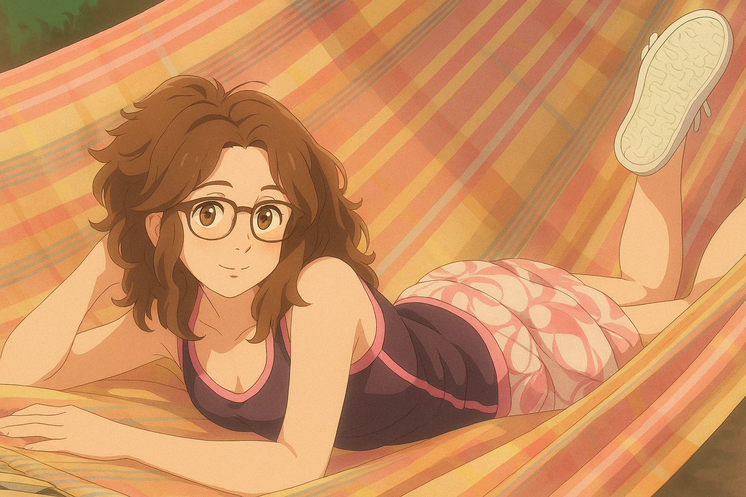 Pourriez-vous, je vous prie, transformer cette image en style Ghibli ? 
On respectera la couleur des yeux qui est NOISETTE clairs s'il vous plait. 
D'avance, merci beaucoup.
