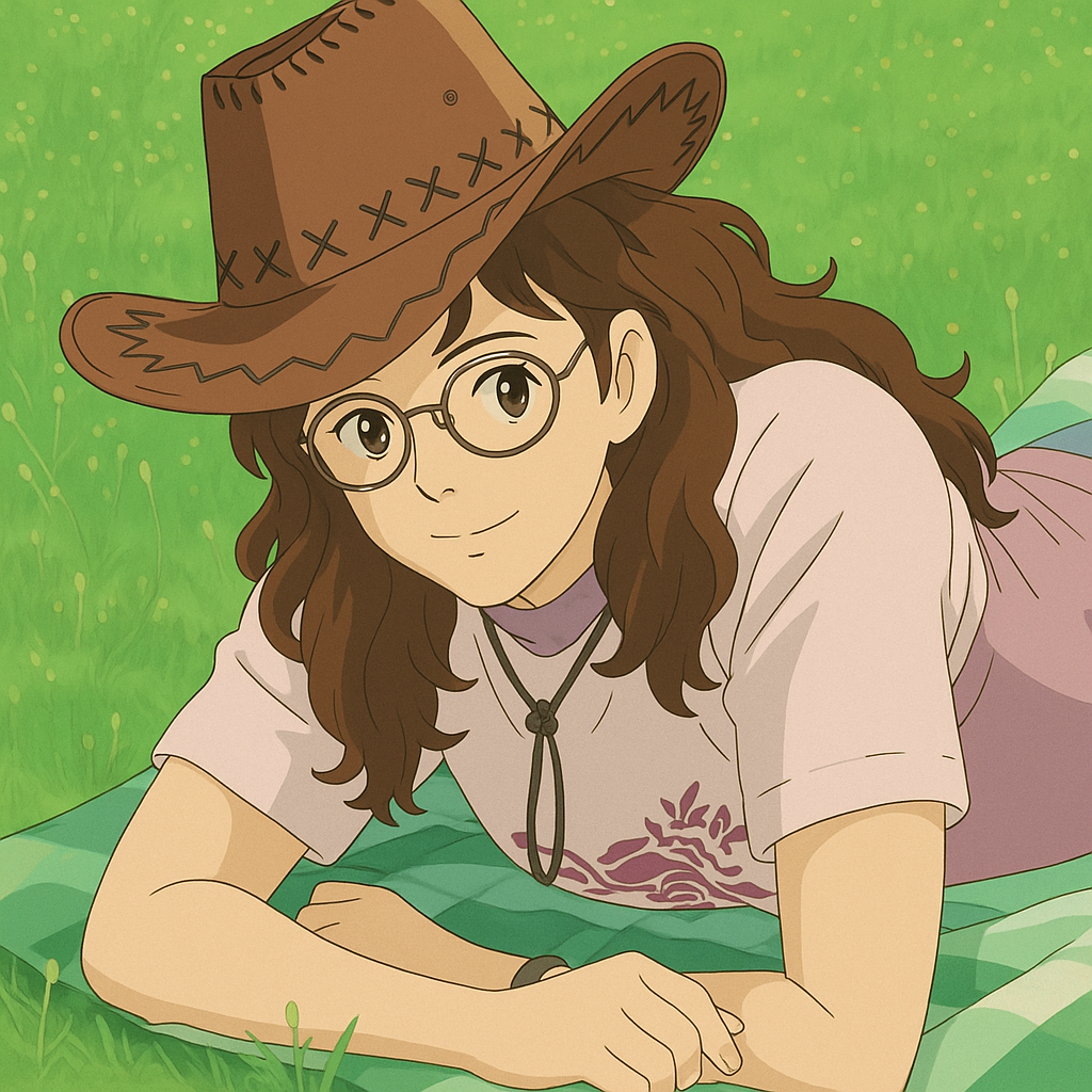 Pourriez-vous, je vous prie, transformer cette image en style Ghbli ?
On respectera:
- La tenue vestimentaire de cette femme au détail près:
La même t-shirt, les mêmes lunettes de vue, le même chapeau texan.
- Les détails physiques:
-> même coupe de cheveux longue, ondulée et châtain, et les mêmes yeux NOISETTE clairs.
On respectera aussi la position corporelle.
D'avance, merci beaucoup.