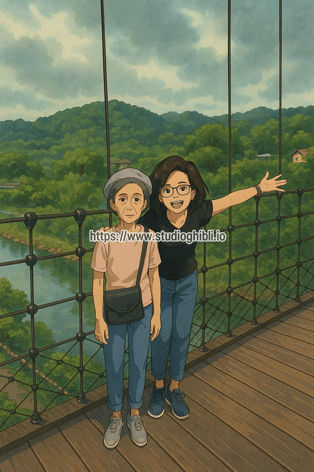 Convert this photo to a Studio Ghibli artwork