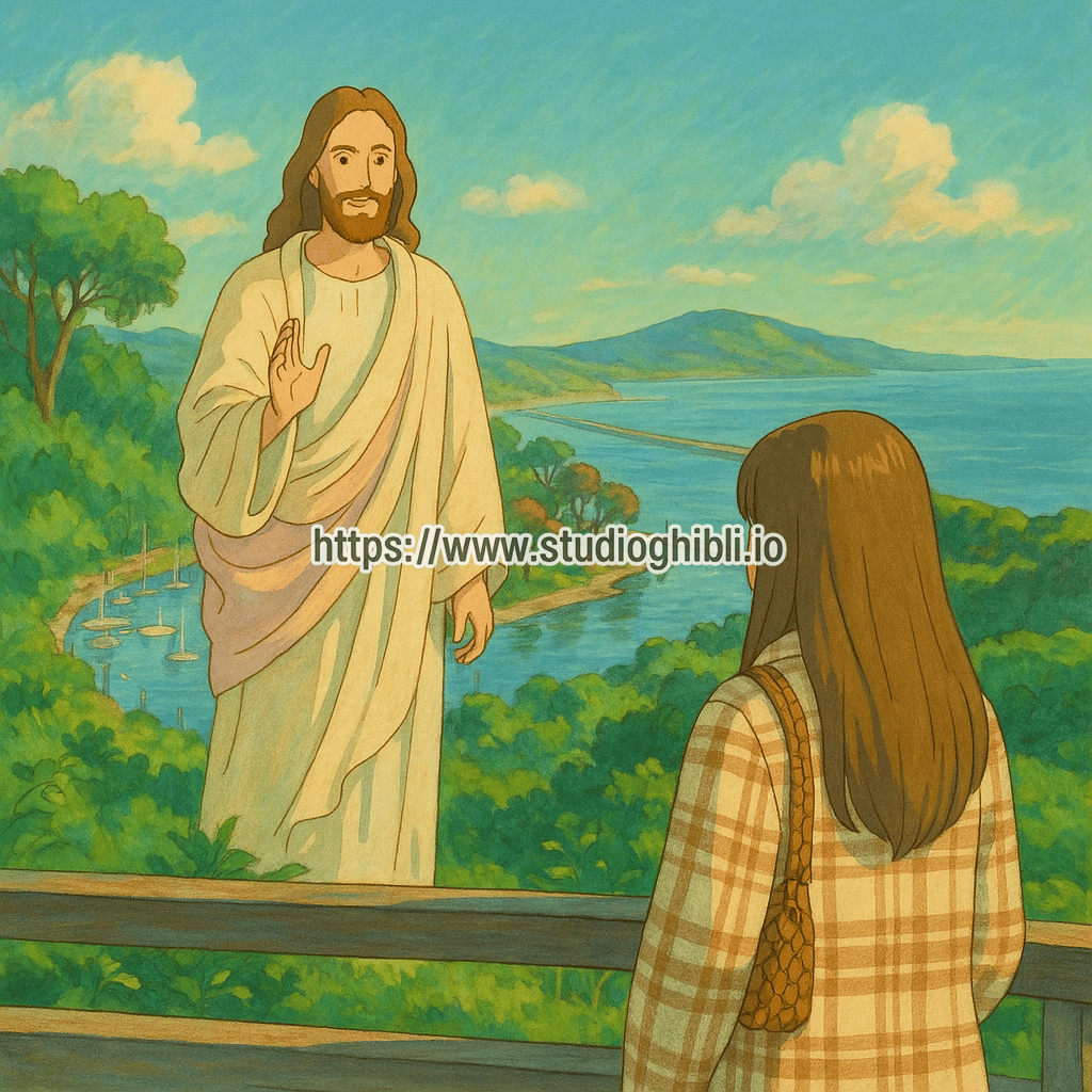 Transform it into Studio Ghibli style with jesus 